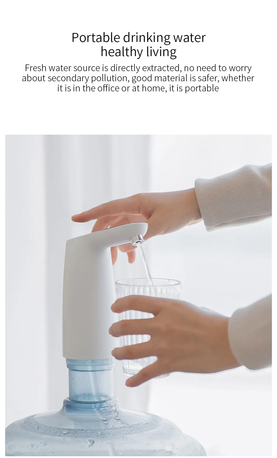 Xiaomi Youpin SOTHING Barreled водяной насос верхняя вода зарядка Питьевая машина бытовая электрическая водяная труба давление