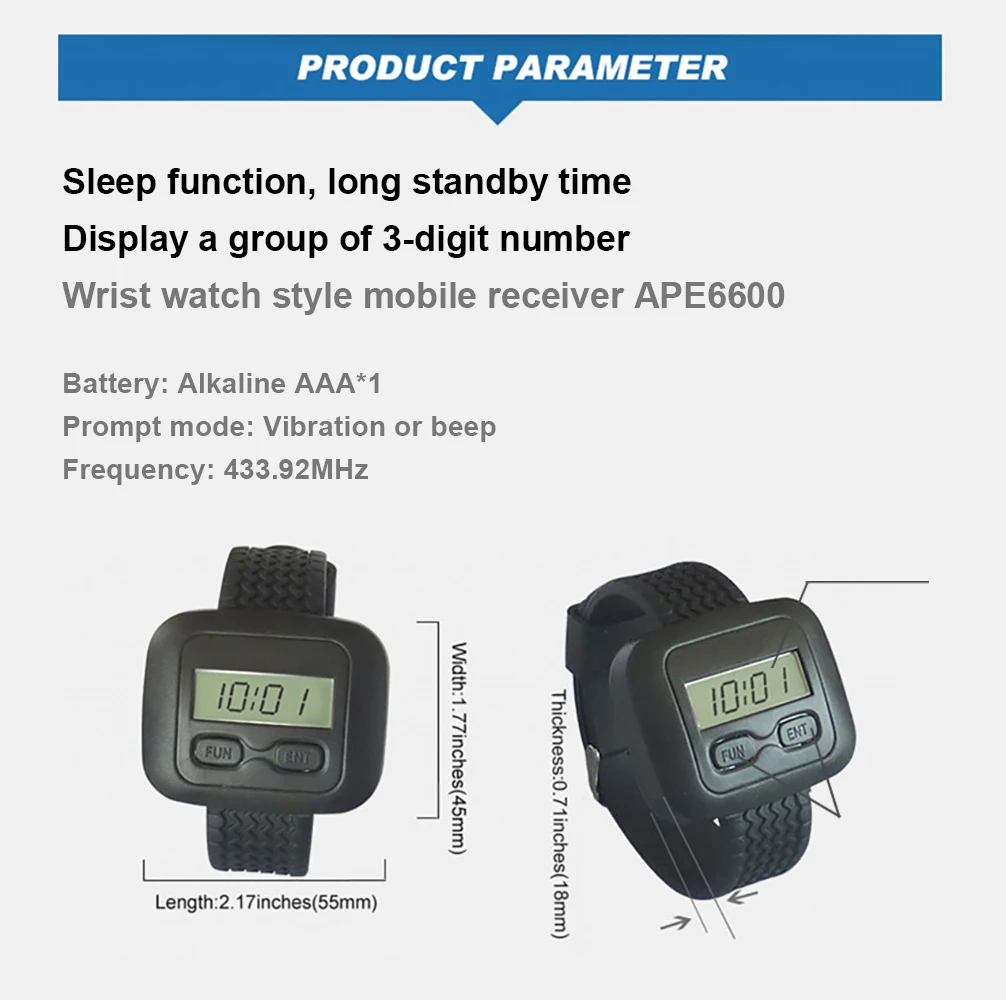 Системы обслуживания SINGCALL 5 одиночных кнопок APE560 и 1 ресивер APE6600|watch cellphone|watch
