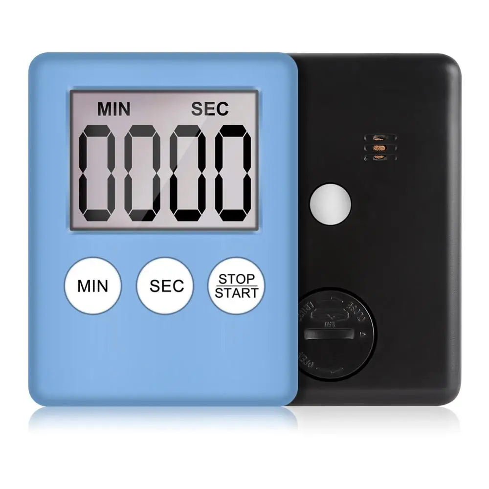Light Blue 8 цветов lcd цифровой экран кухонный таймер квадратный кухонный будильник прямого и обратного счета секундомер для сна часы dropshippin - Цвет: Light Blue