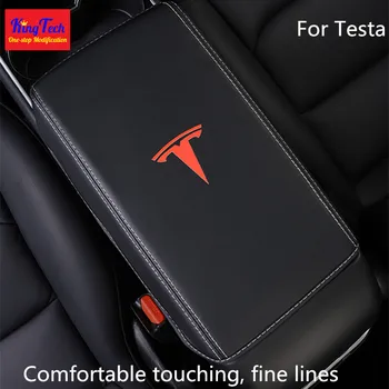 

Armrest Box Protective Nappa Leather Cover For Tesla Model 3 S X Central control Armrest Pad Car Interior refitted accessories