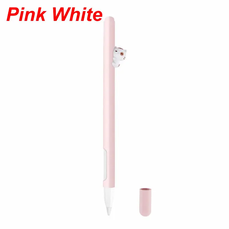 Pink White Силиконовый защитный чехол для карандашей с милым котом, чехол для Apple Pencil 2, набор аксессуаров для карандашей - Цвета: Pink White