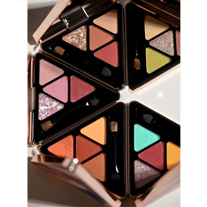 Triangular 4 Colors Eyeshadow Pallete Eyes Make Up Beauty Tools Gifts for Women ZG88