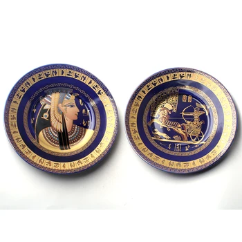 

1PC High Quality Egypt Style Ceramic Plates Wall Hanging Decorative Craft Dishes Home/Hotel/Bar/Sample Room Background Plate