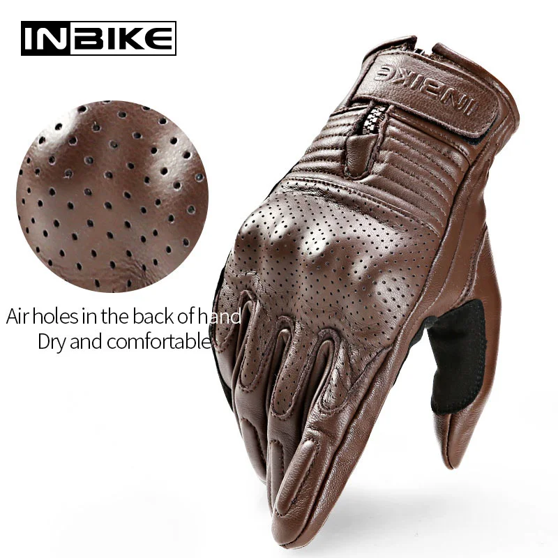 INBIKE мягкие перчатки из козьей кожи для мотоцикла антифрикционные мужские
