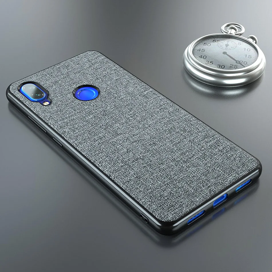 Cloth Frabic Phone Case For Xiaomi Redmi Note 7 6 8 Pro 5 4X 4 4A 6A 7A 6X 5A S2 Y2 A2 Lite Plus Soft Silicone Cover Coque - Color: Cloth Grey