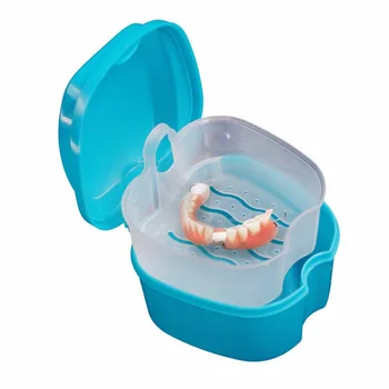 

Portable Size Medical Dental False Teeth Storage Box Dental Health Care Organizer Case with Hanging Net Container ZM1566100