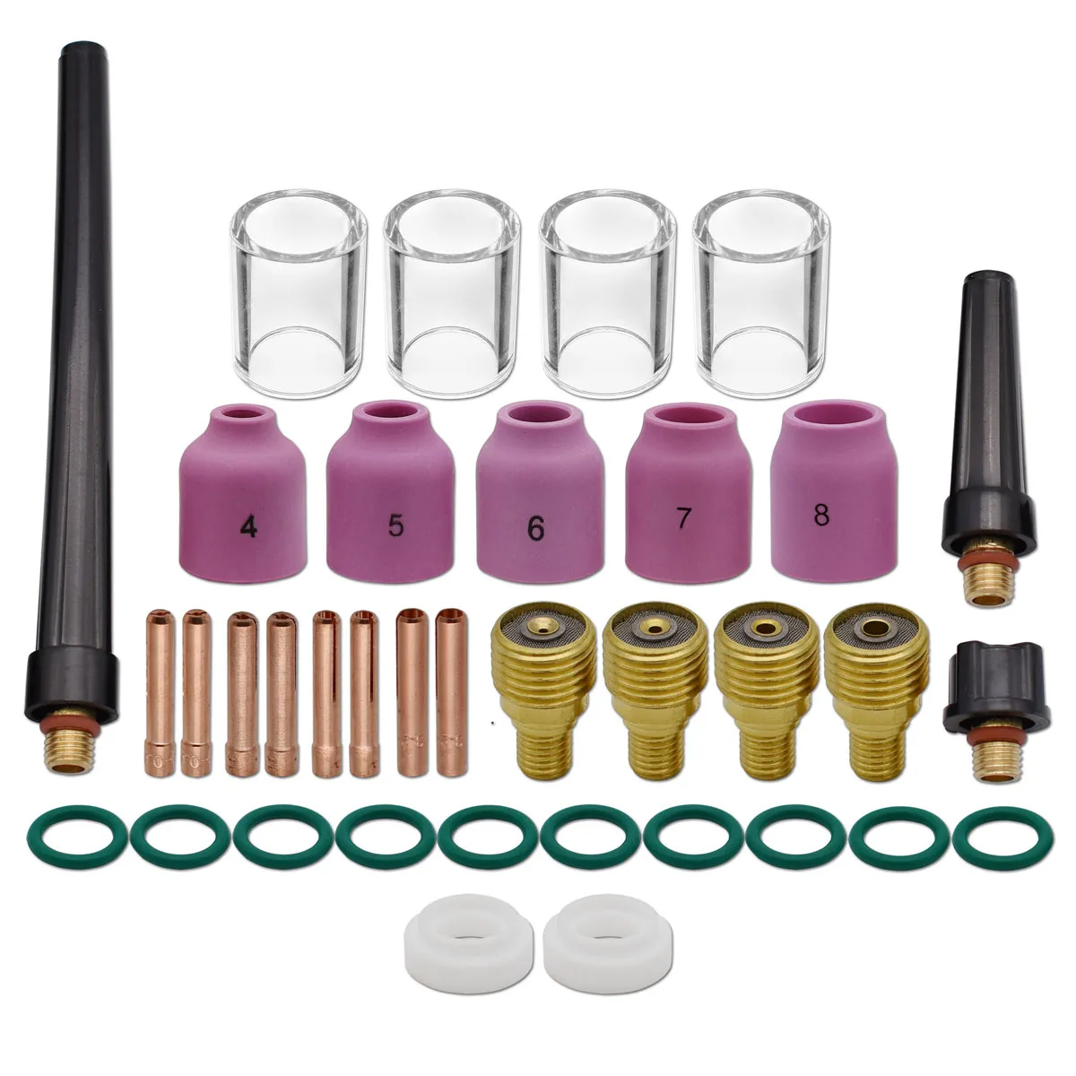 Gas Lens Nozzle Tig Torches Pyrex Cup Tig Torch Cup Kit Tig Welding 36pcs Tig Gas Aliexpress