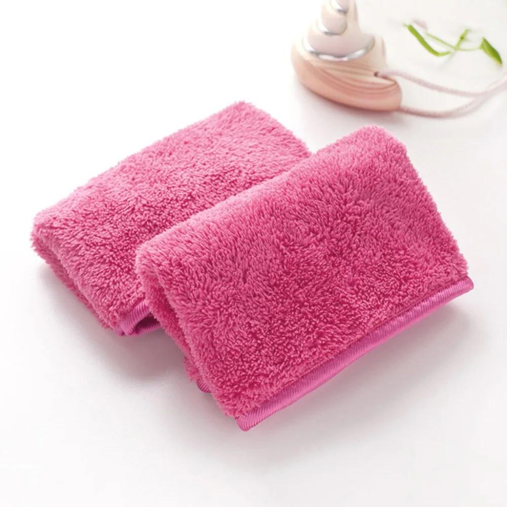 Hot pink Многоразовое полотенце из микрофибры для снятия макияжа очищающее полотенце для лица s 72XF - Цвет: Hot pink