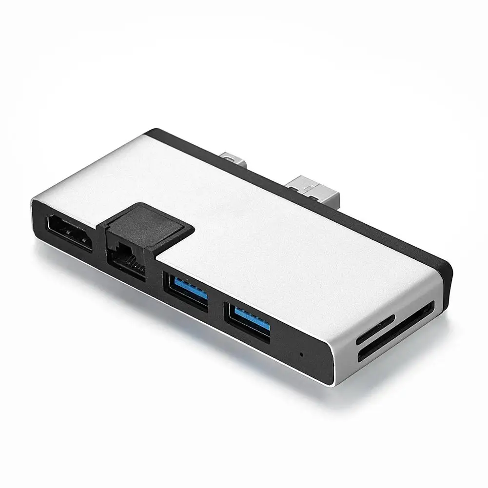 USB 3,0 концентратор адаптер док-станция с гигабитным портом Ethernet и 2 USB 3,0 порта SD Micro Card Reader для Surface Pro