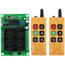 2000m DC12V 6CH Wireless rf Remote Control Switch Relay Output Radio receiver And 433 MHz Remote controller garage door opener