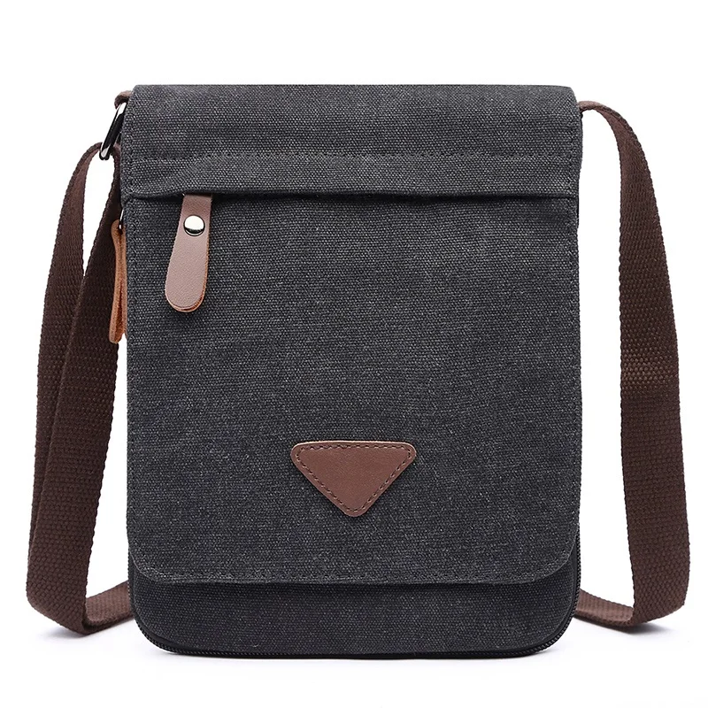 Crossbody Bags for Men Canvas Shoulder Bag Vertical Retro Messenger Pouch Sac A Main College Small Torebka Mini Torebki