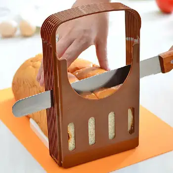 

Practical Bread Cutter Loaf Toast Slicer Cutting Slicing Guide Kitchen Tool