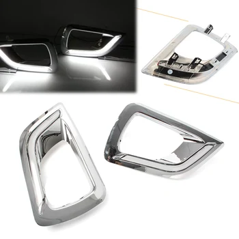 

DRL LED Fog Light Indicators Daytime Running Driving Lamp Bezel Cover For Nissan Navara NP300 2015 2016 Pair Car Spare Parts