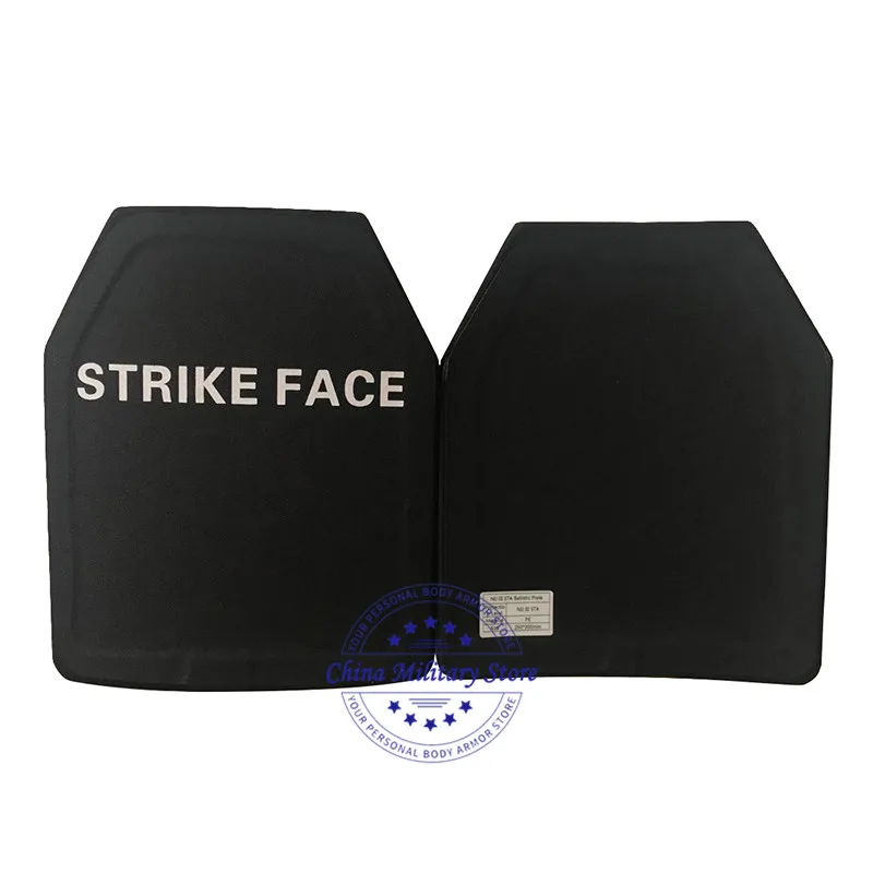 10 * 12 Inch Lightweight 1.45KG STA NIJ Level III PE Ballistic Plate Body Armor Panels Level 3 M80 Military Bulletproof Plate