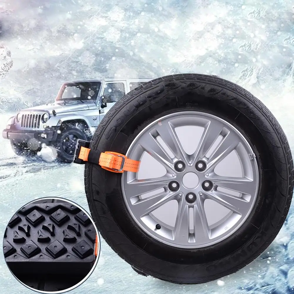 Автомобильные шины цепи ремни 2 шт. зимние автомобильные колеса противоскользящие резиновые блоки шины Снег Грязь цепи ремни для снега лед дождь зимний инструмент