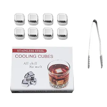 

Stainless Steel Ice Cubes Whiskey Stones Reusable Ice Cubes Chilling Stones Rocks For Wine Beer Beverage (Set Of 8)