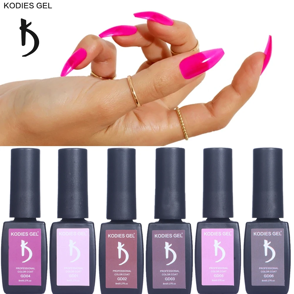 KODIES GEL Opal Jelly Gel Nail Polish 8ML Transparent Pink Rose Red