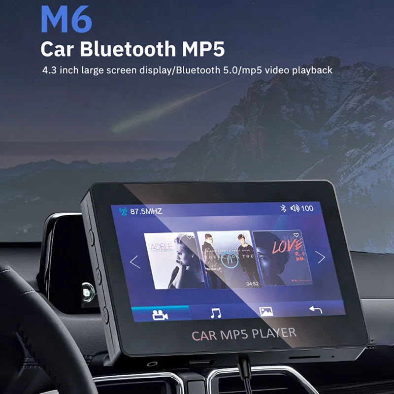 Автомобильный mp5-плеер Bluetooth 5 0 FM-передатчик поддержка TF U Disk музыкальный плеер