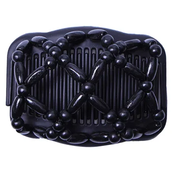 

Beads Hair Clamp Hairpins Girl Double Easy Comb Wooden Women Necessary Gift
