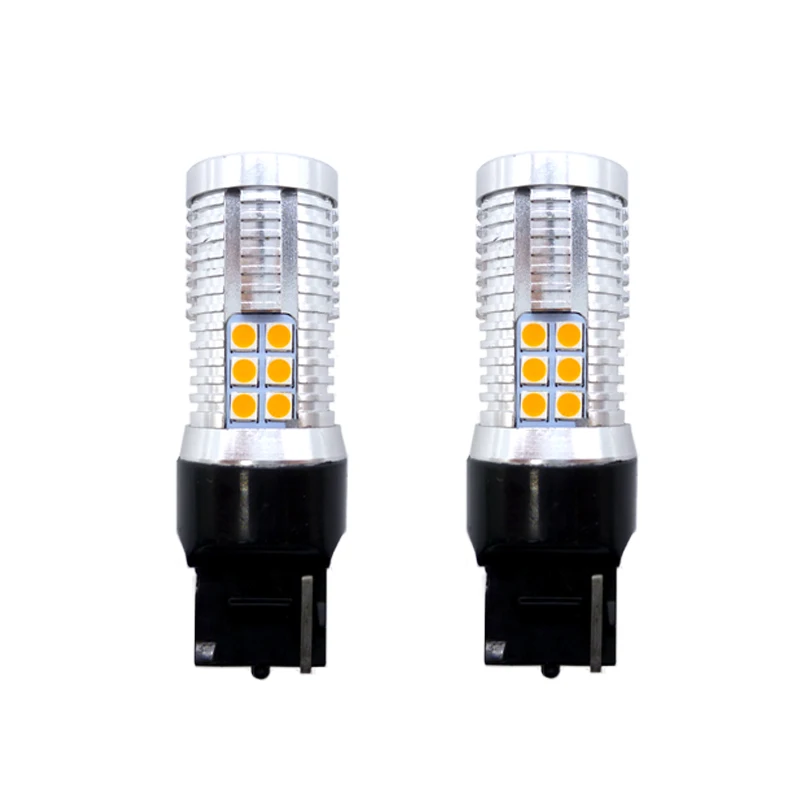 2x T20 W21W WY21W 7440 7440NA без гипер вспышки Янтарный Желтый светодиодный светильник CANBUS без ошибок светодиодный указатель поворота супер яркий 2000lm