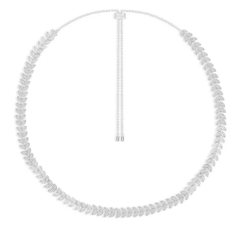 SLJELY High Quality Luxury 925 Sterling Silver Palm Leaves Adjustable Necklace Micro Cubic Zirconia Stones Women Fine Jewelry | Украшения и