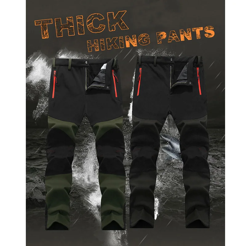 Новые мужские брюки Софтшелл уличные водонепроницаемые теплый флис для походов Кемпинг зимние мужские спортивные брюки для бега горный туризм Охота Рыбалка