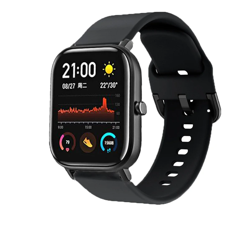 Ремешок для часов Xiaomi Huami amazfit GTS/Amazfit Bip/GTR 42 мм ремешок с металлической пряжкой силиконовый ремень спортивные Смарт часы браслет ремешок
