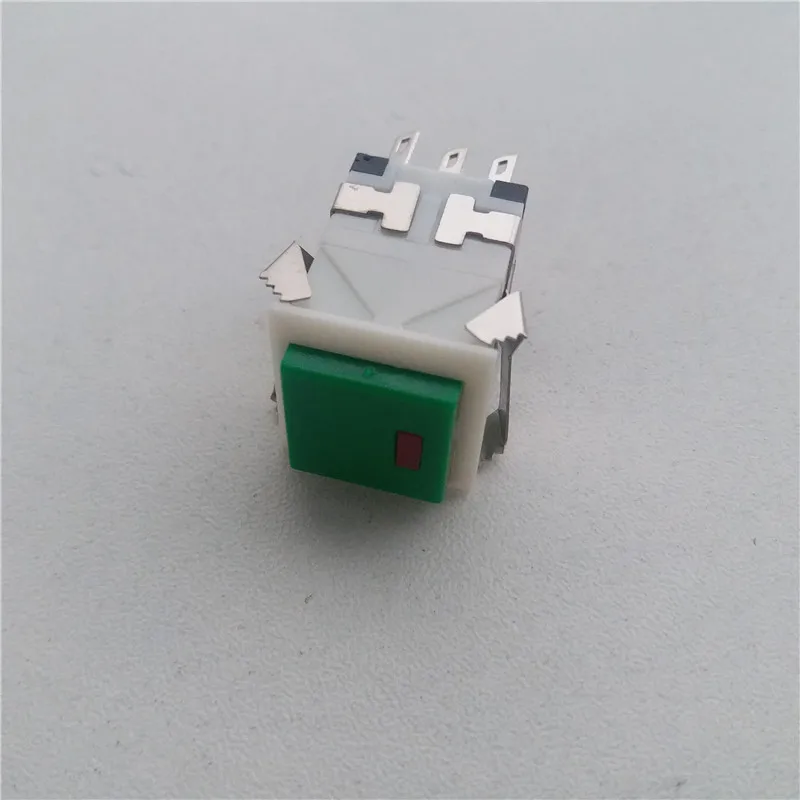 15 шт. кнопочные переключатели 250V 3A переключатель 8 pin KD2-21/KD2-22 самоблокирующийся/Самостоятельная Сброс с светильник для источника питания - Цвет: Зеленый