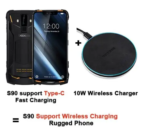 DOOGEE S90 IP68/IP69K мобильный телефон NFC 6 ГБ+ 128 Гб 5050 мАч Android 8.116MP+ 8MP SAMSUNG AI две камеры 6,18 дюймов Восьмиядерный телефон - Цвет: 10W Wireless Charger