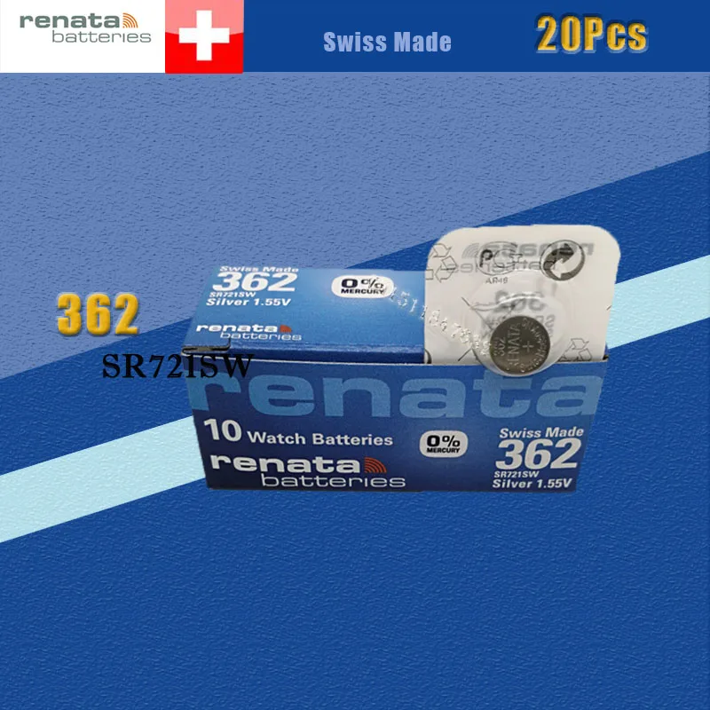 Batteria Renata 362 - 1,5V, Svizzera, Per Orologi, Alternativa A SR721SW E AG11