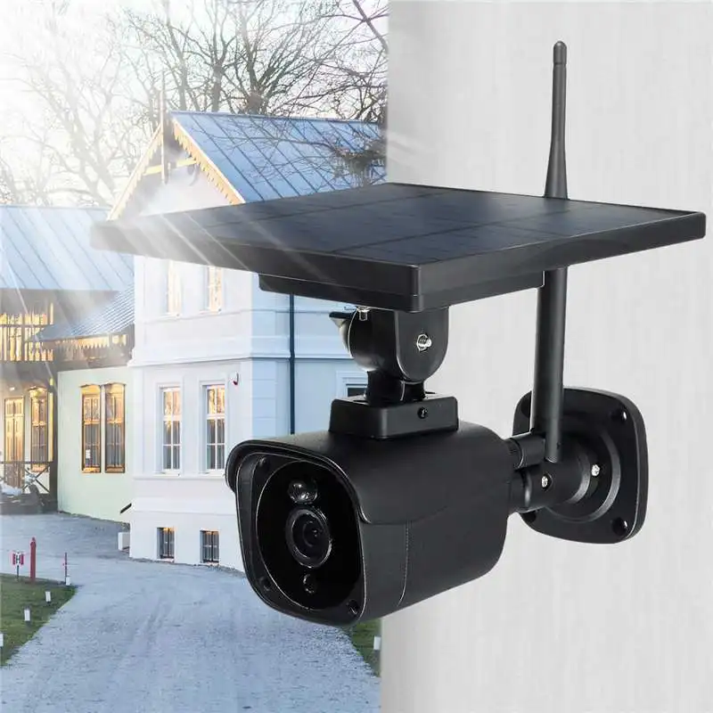 WiFi ip-камера на солнечной энергии 1080P HD, беспроводная камера безопасности с наружной зарядкой и батареей, обнаружение движения PIR, пулевое наблюдение
