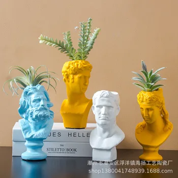 

Nordic ins Venus flower pot David potted plaster like decoration art sketch furnishings living room simple style17cm in height