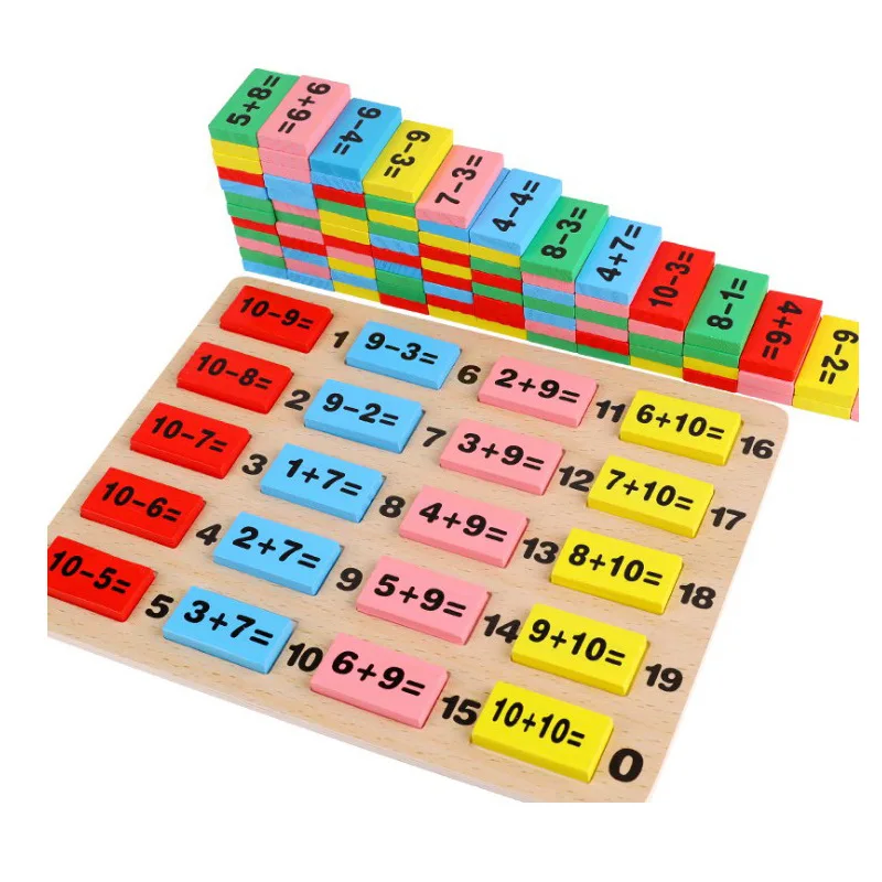 

Montessori in math toys wooden math toys for kids Domino educaional wooden toys for cildrean