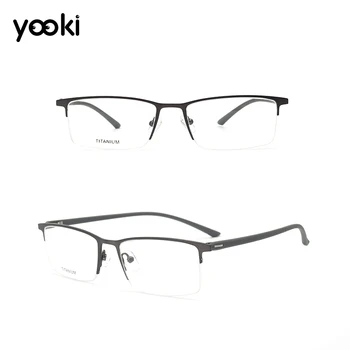 

New Memory Titanium Eye Glass Frame for Men Half Rimless Optical Glasses High Titanium Spectacles Frames P9851