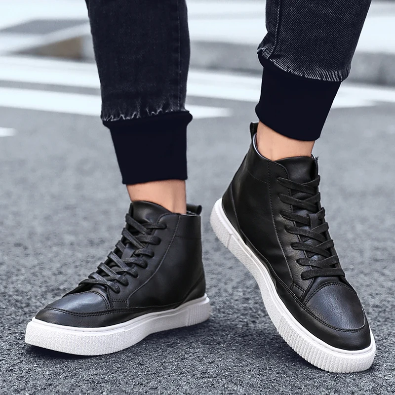 Zapatos De Hombre; зимние мужские ботинки; уличные Зимние ботильоны из искусственной кожи; мужские Нескользящие ботинки на шнуровке; кроссовки в британском стиле; большие размеры 44*1704