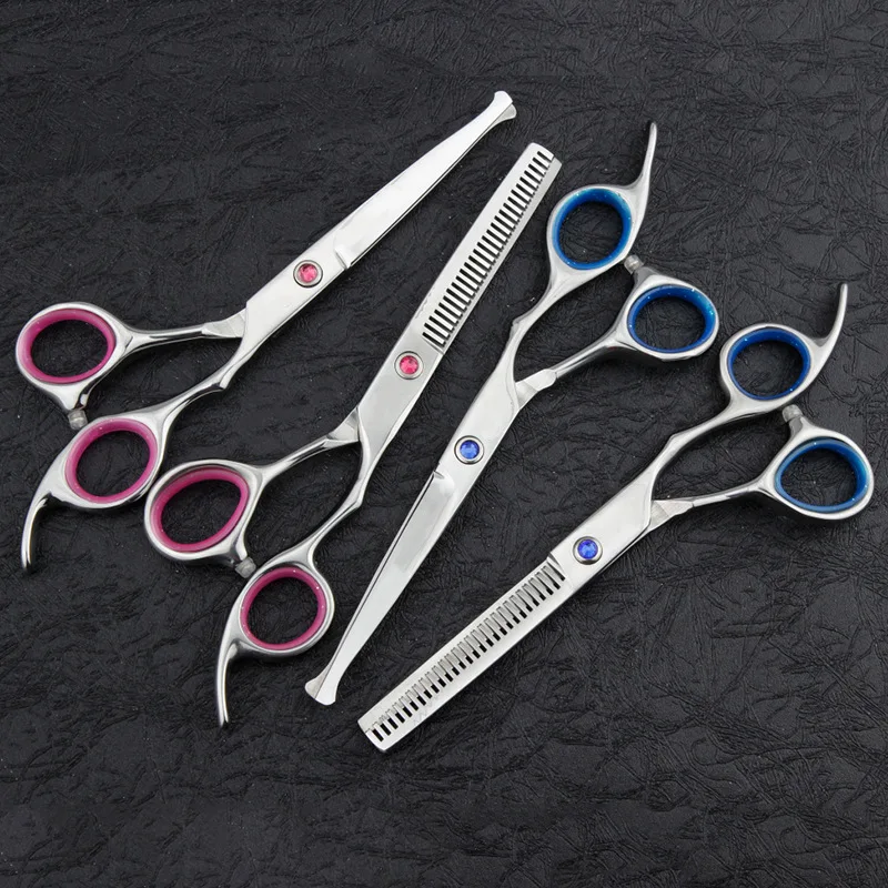 Brainbow 6 inch Cutting Thinning Styling Tool Hair Scissors Stainless Steel Salon Hairdressing Shears Regular Flat 4