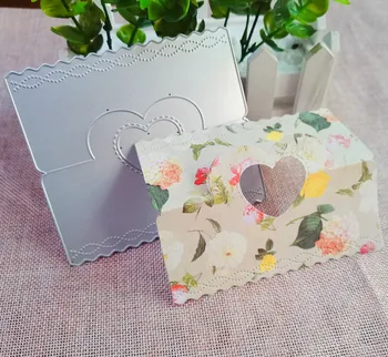 

Heart Candy Bag Header Metal Cutting Die Stencil Template for DIY Embossing Paper Photo Album Card Making Die Cut Scrapbooking