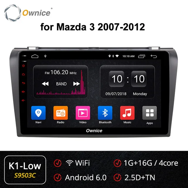 Ownice Octa 8 ядро DSP carplay 360 панорама Android 9,0 автомобиля DVD gps плеер навигации 4 аппарат не привязан к оператору сотовой связи оптических стекол для Mazda 3 2007-2012 - Цвет: S9503K1-Low
