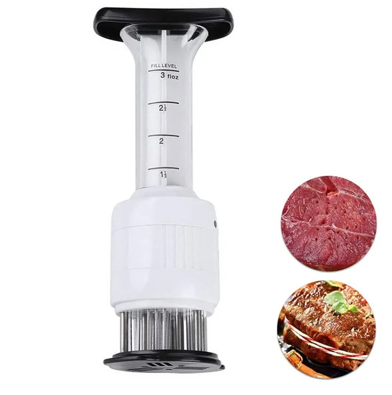 Professional Marinade and Meat Tenderizer BBQ Meat Steak Beef Sauce Injector Flavor Syringe 30 Stainless Steel Needle 2 in 1