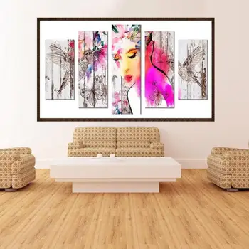 

Painted Women 5D DIY Full Drill Diamond Painting 5-pictures Combination Kit