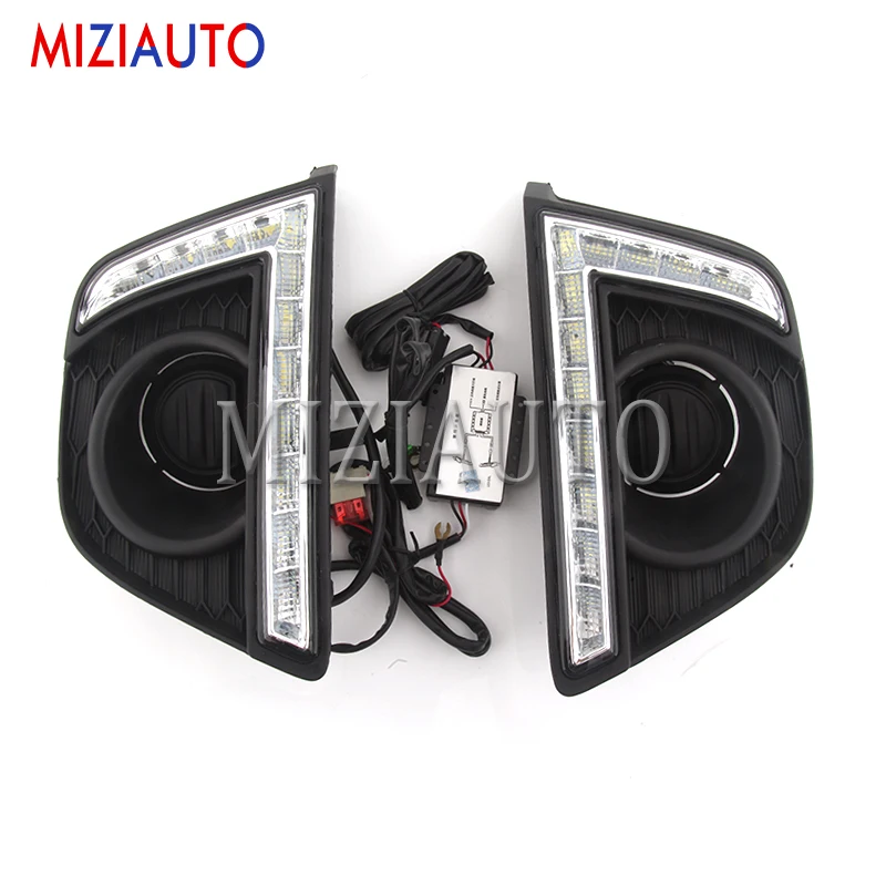 MIZIAUTO 2 шт. автомобильный Стайлинг светодиодный дневные ходовые огни для Honda Fit DRL 2013- противотуманный светильник передняя фара автомобильные аксессуары