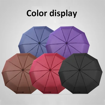 

10K Rain Wind Resistant Folding Automatic Umbrella For Men Women Auto Luxury Strong Windproof Umbrellas Sun Rain Vinyl Parasol