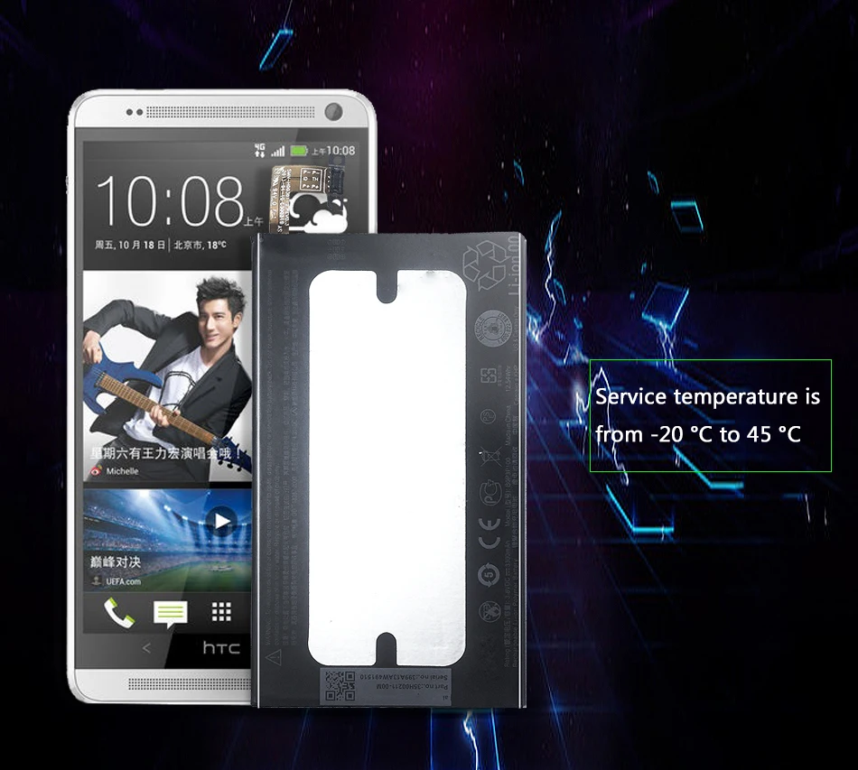 Перезаряжаемый литий-полимерный аккумулятор для htc One Max T6 8060 BOP3P100 3300mAh