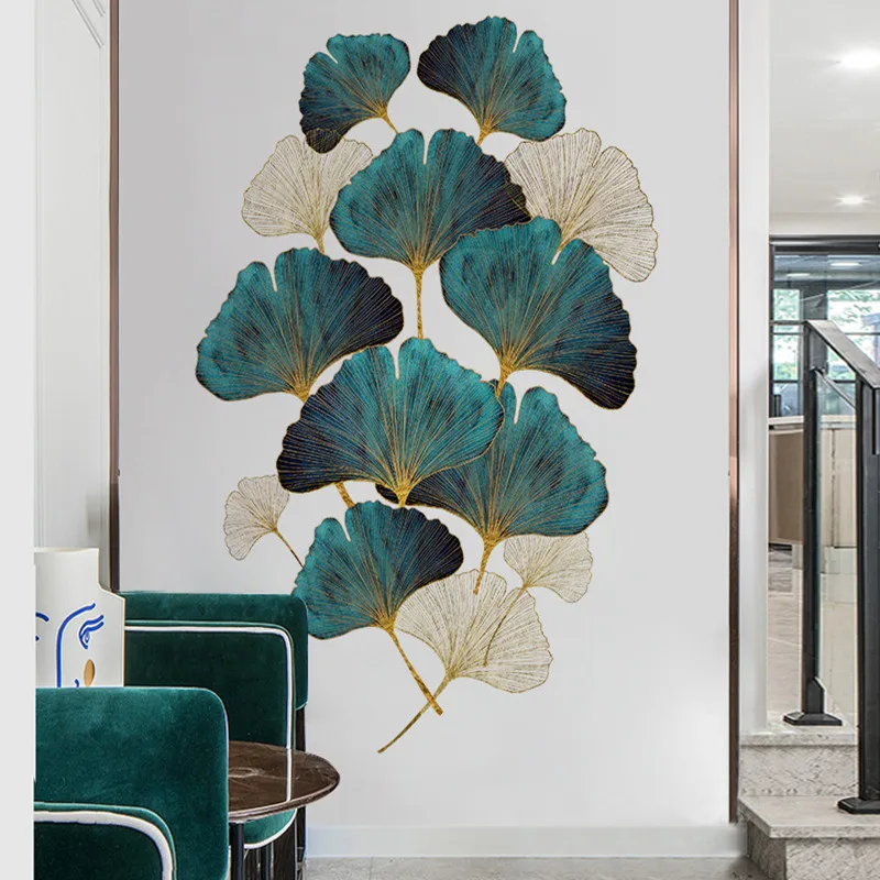 Зеленые обои ginkgo самоклеящиеся наклейки на стену в спальню фотообои для