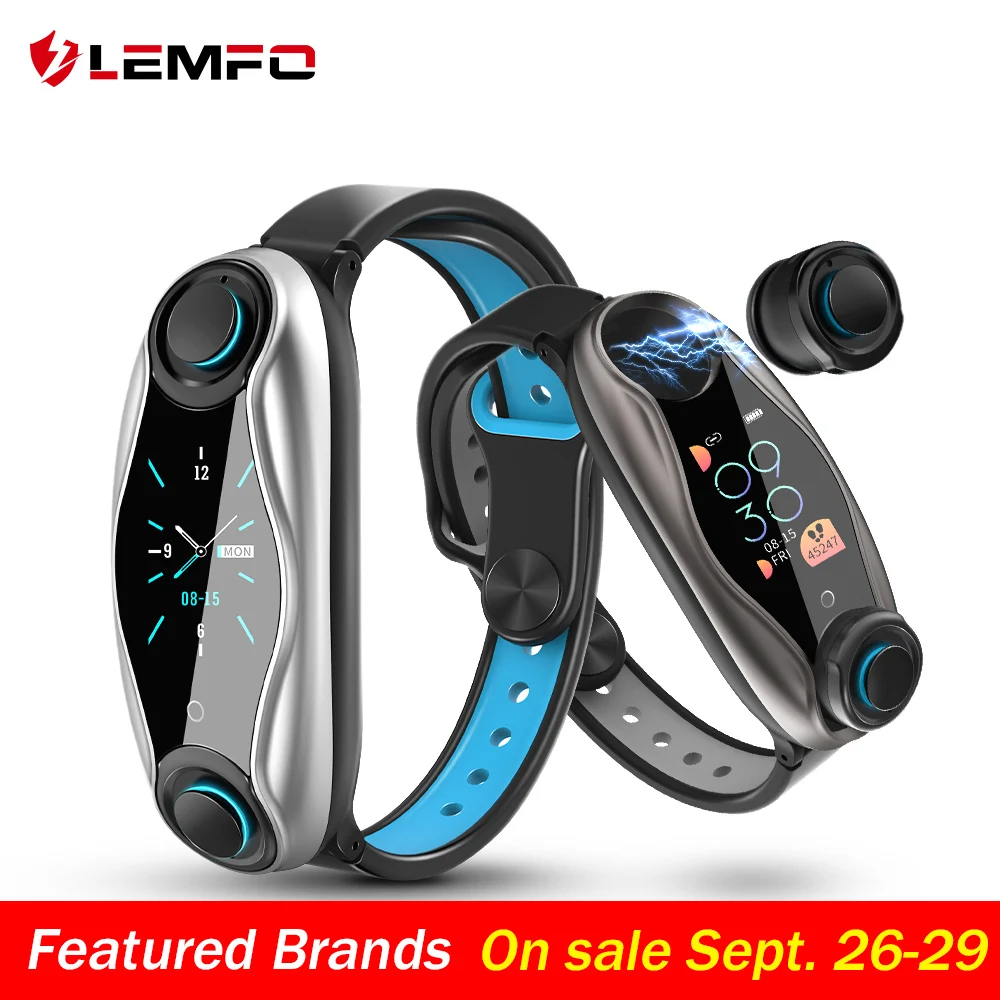 

LEMFO LT04 Fitness Bracelet Wireless Bluetooth Earphone 2 In 1 Bluetooth 5.0 Chip IP67 Waterproof Sport Smart Watch