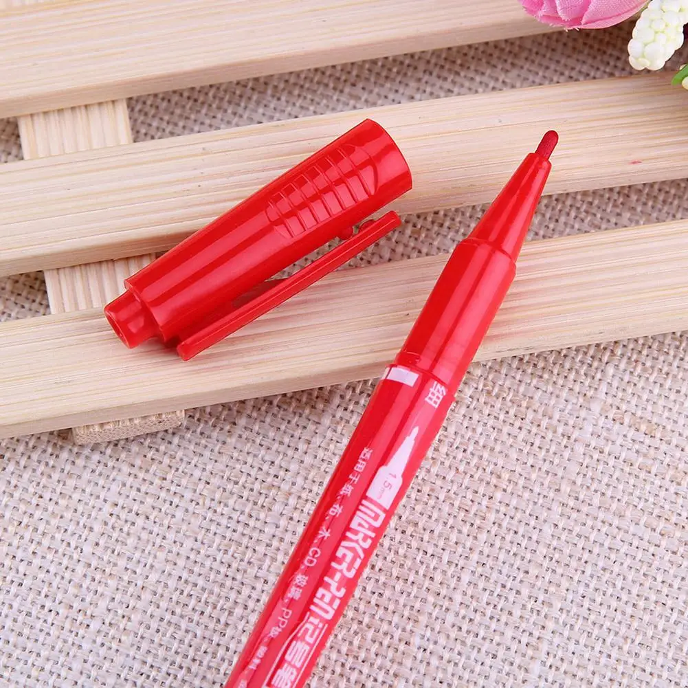 Waterproof Twin Tip Permanent Markers Dual Head Drawing Painting Sketch Fineliner Marker Pen white marker pens color marker pens pen marker marker pens School Office Stationery Supplies