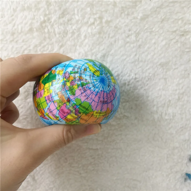 Антистресс облегчение карта мира пена мяч атлас, глобус, мячик в ладонь Планета Земля мяч игрушки для Chrildren девочек мальчиков 63 мм 6 шт
