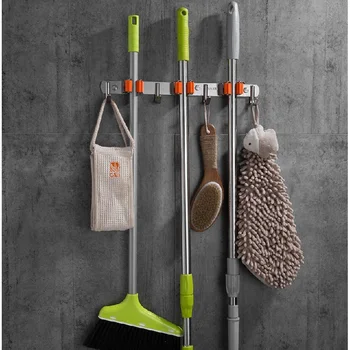 

Broom Hanger Mop and Broom Holder Broom Organizer Grip Clips Wall Mounted Garden Storage Rack with Screws