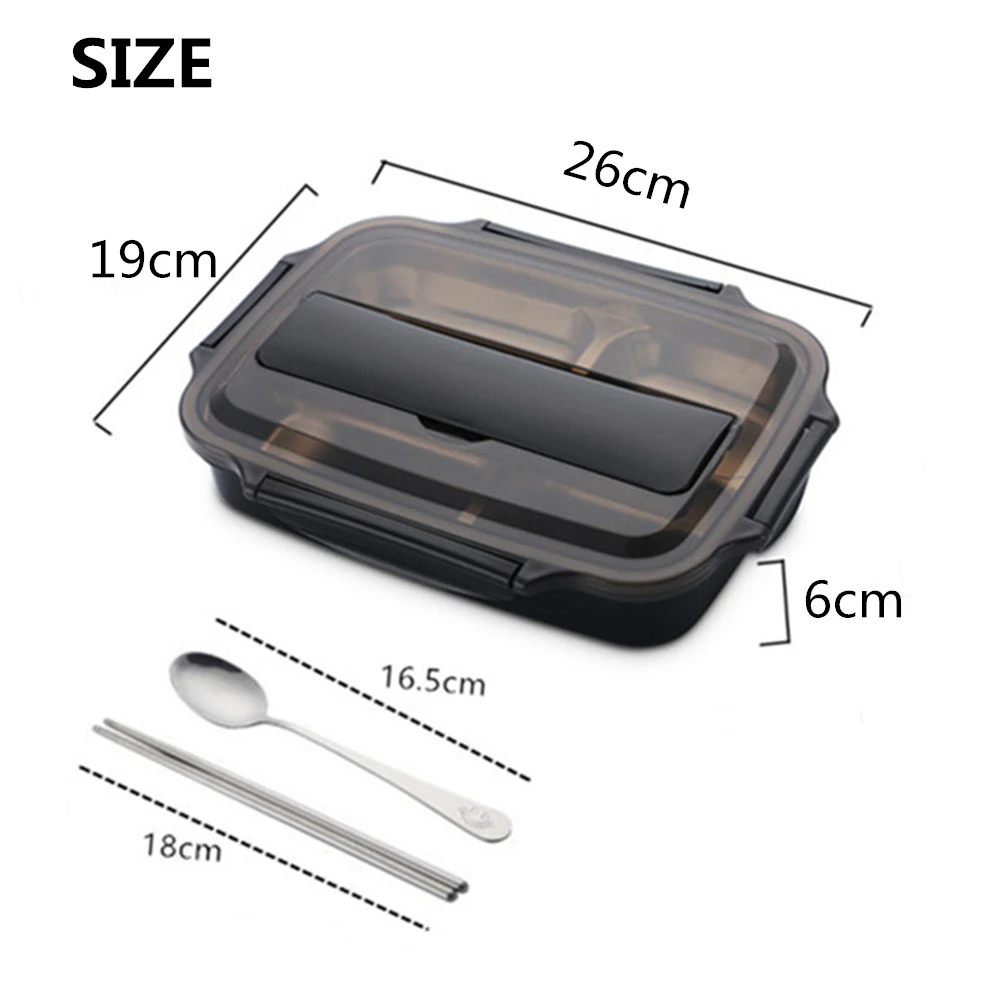 Stainless Steel 304 Lunch Box With Spoon Leak-proof Lunch Bento Boxes Dinnerware Set Adult Children Food Container (6)