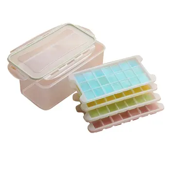 

84/144 Grid Ice Cube Mould With Lid Homemade Refrigerator Home Storage Containers Ice Cube Maker Ice Cube Tray Drop Shipping